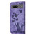 Google Pixel 8 Butterfly Cat Embossing Flip Leather Phone Case - Purple