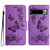 Google Pixel 8 Butterfly Embossed Flip Leather Phone Case - Purple