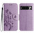 Google Pixel 8 Butterfly Flower Pattern Flip Leather Phone Case - Light Purple