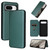 Google Pixel 8 Carbon Fiber Texture Flip Leather Phone Case - Green