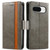 Google Pixel 8 CaseNeo Splicing Dual Magnetic Buckle Leather Phone Case - Gray