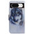 Google Pixel 8 Coloured Drawing Flip Leather Phone Case - White Wolf