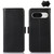 Google Pixel 8 Crazy Horse Top Layer Cowhide Leather Phone Case - Black