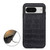 Google Pixel 8 Crocodile Texture Genuine Leather Phone Case - Black