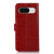 Google Pixel 8 Crocodile Top Layer Cowhide Leather Phone Case - Red