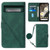 Google Pixel 8 Crossbody 3D Embossed Flip Leather Phone Case - Dark Green