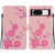 Google Pixel 8 Crystal Texture Colored Drawing Leather Phone Case - Cherry Blossoms