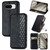 Google Pixel 8 Cubic Grid Pressed Magnetic Leather Phone Case - Black