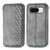 Google Pixel 8 Cubic Grid Pressed Magnetic Leather Phone Case - Gray