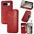 Google Pixel 8 Cubic Grid Pressed Magnetic Leather Phone Case - Red