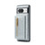 Google Pixel 8 DG.MING M3 Series Glitter Powder Card Bag Leather Case - Silver