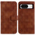 Google Pixel 8 Double 8-shaped Embossed Leather Phone Case - Brown