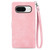 Google Pixel 8 Embossed Flower Zipper Leather Phone Case - Pink