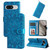 Google Pixel 8 Embossed Sunflower Leather Phone Case - Blue