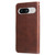Google Pixel 8 Fashion Calf Texture Zipper Leather Phone Case - Brown