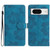 Google Pixel 8 Flower Embossing Pattern Leather Phone Case - Blue