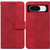 Google Pixel 8 Geometric Embossed Leather Phone Case - Red