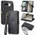 Google Pixel 8 Geometric Zipper Wallet Side Buckle Leather Phone Case - Black