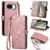 Google Pixel 8 Geometric Zipper Wallet Side Buckle Leather Phone Case - Pink