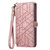 Google Pixel 8 Geometric Zipper Wallet Side Buckle Leather Phone Case - Pink