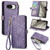 Google Pixel 8 Geometric Zipper Wallet Side Buckle Leather Phone Case - Purple