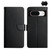 Google Pixel 8 HT02 Genuine Leather Fingerprint-proof Flip Phone Case - Black