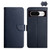 Google Pixel 8 HT02 Genuine Leather Fingerprint-proof Flip Phone Case - Blue