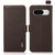 Google Pixel 8 KHAZNEH Side-Magnetic Litchi Genuine Leather RFID Phone Case - Brown