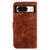 Google Pixel 8 Lily Embossed Leather Phone Case - Brown
