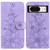 Google Pixel 8 Lily Embossed Leather Phone Case - Purple
