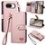 Google Pixel 8 Love Zipper Lanyard Leather Phone Case - Pink