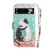 Google Pixel 8 Pro 3D Colored Horizontal Flip Leather Phone Case - Black White Cat