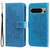 Google Pixel 8 Pro 7-petal Flowers Embossing Leather Phone Case - Blue