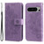 Google Pixel 8 Pro 7-petal Flowers Embossing Leather Phone Case - Light Purple