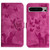 Google Pixel 8 Pro Butterfly Cat Embossing Flip Leather Phone Case - Pink