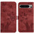 Google Pixel 8 Pro Butterfly Cat Embossing Flip Leather Phone Case - Red
