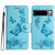 Google Pixel 8 Pro Butterfly Embossed Flip Leather Phone Case - Blue