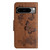 Google Pixel 8 Pro Butterfly Embossed Flip Leather Phone Case - Brown