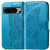 Google Pixel 8 Pro Butterfly Love Flower Embossed Leather Phone Case - Blue