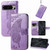 Google Pixel 8 Pro Butterfly Love Flower Embossed Leather Phone Case - Light Purple
