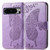 Google Pixel 8 Pro Butterfly Love Flower Embossed Leather Phone Case - Light Purple