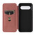 Google Pixel 8 Pro Carbon Fiber Texture Flip Leather Phone Case - Brown