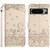 Google Pixel 8 Pro Cat Embossing Pattern Leather Phone Case with Lanyard - Beige