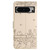 Google Pixel 8 Pro Cat Embossing Pattern Leather Phone Case with Lanyard - Beige