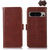 Google Pixel 8 Pro Crazy Horse Top Layer Cowhide Leather Phone Case - Brown