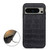 Google Pixel 8 Pro Crocodile Texture Genuine Leather Phone Case - Black