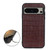 Google Pixel 8 Pro Crocodile Texture Genuine Leather Phone Case - Brown