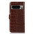 Google Pixel 8 Pro Crocodile Top Layer Cowhide Leather Phone Case - Brown