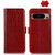 Google Pixel 8 Pro Crocodile Top Layer Cowhide Leather Phone Case - Red