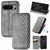 Google Pixel 8 Pro Cubic Grid Pressed Magnetic Leather Phone Case - Gray